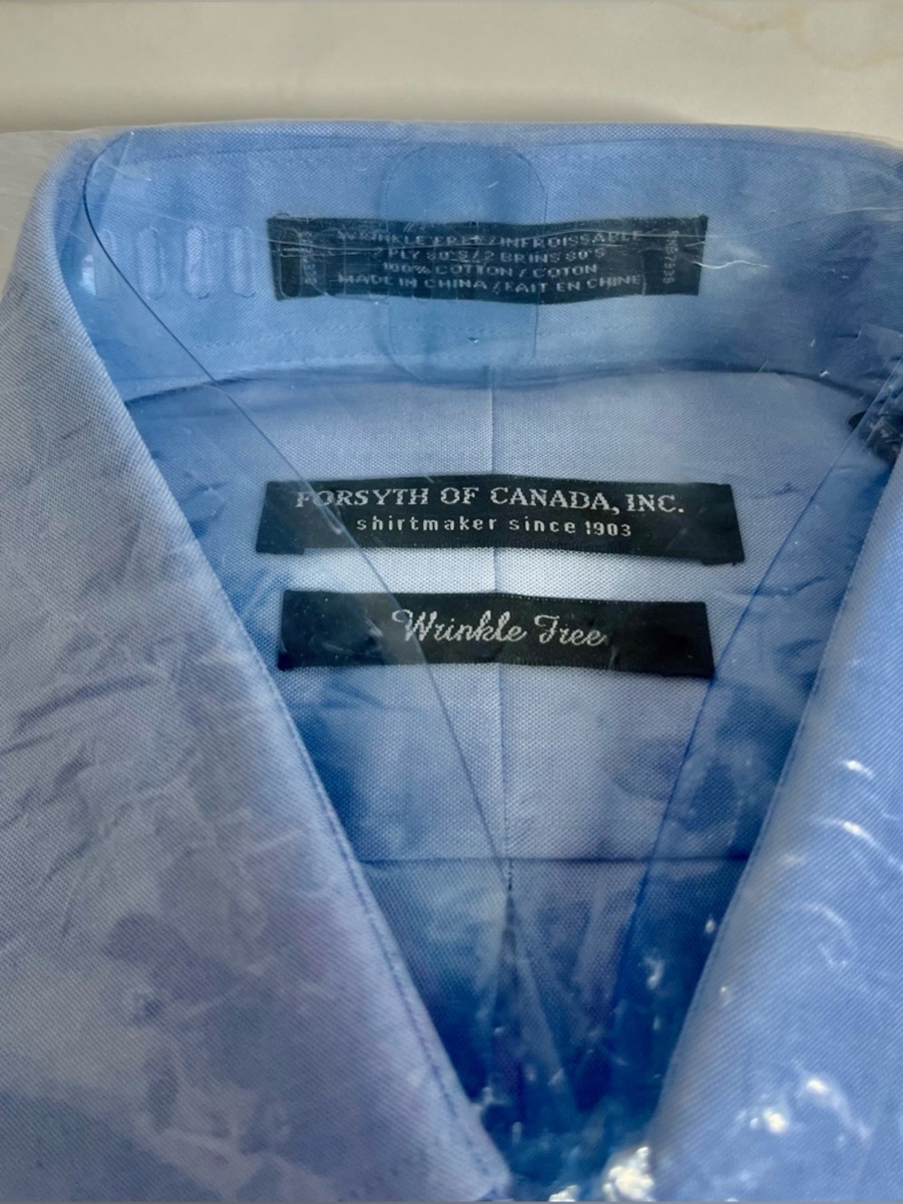 (BRAND NEW) FORSYTH OF CANADA MEN'S LIGHT BLUE DRESS SHIRT 16 34/35 - Picture 3 of 6
